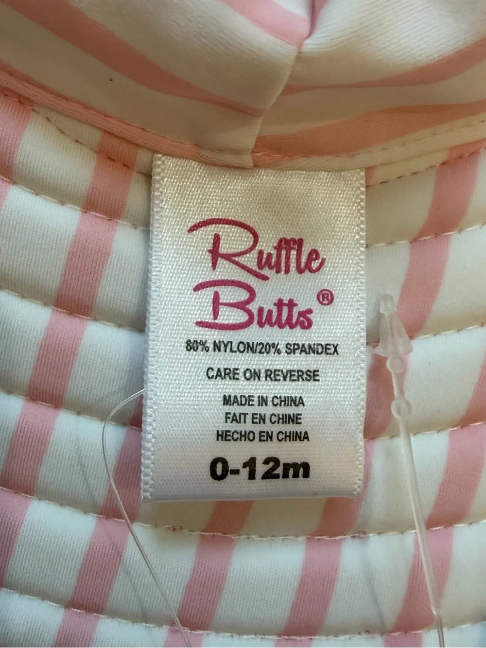 NWT RuffleButts Pink & White Polka Dot UV Protection Sun & Swim Hat Girls 0-12M